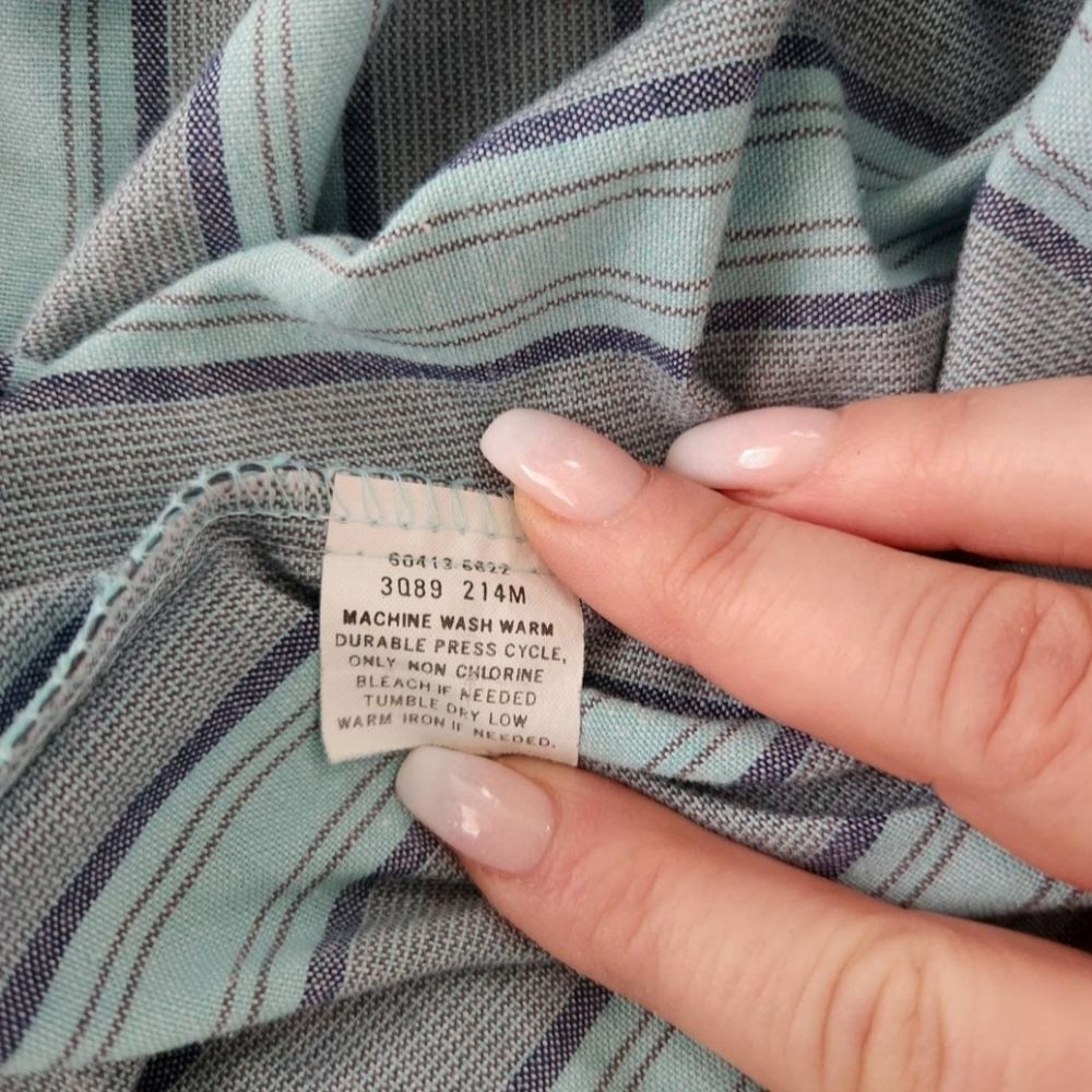 Levi's Vintage Silver‎ Label Long Sleeve Striped Button Down Blue and Gray Large - Picture 3 of 7